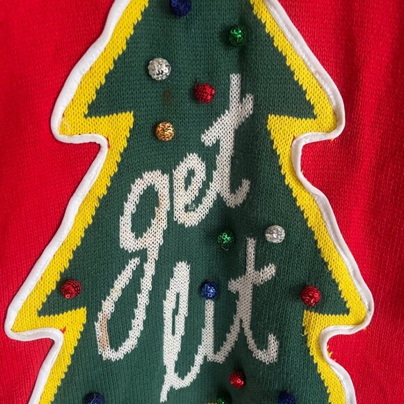 “Get Lit” Ugly Christmas Sweater 2XL - Picture 2 of 10